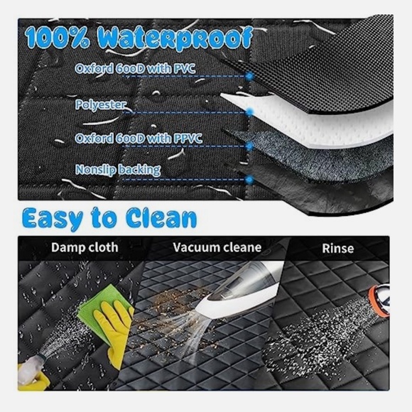 NEW URPOWER 6-In-1 Dog Car Seat Cover Pet Car Seat Waterproof Standard 58L x 54W - Picture 7 of 7